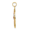 14k Two-tone with White Rhodium Mother and Baby In Oval Frame Charm