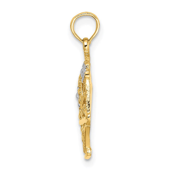 Gold Polished Flower Pendants