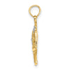 14k Two-Tone with White Rhodium Flower Basket with I LOVE YOU Charm