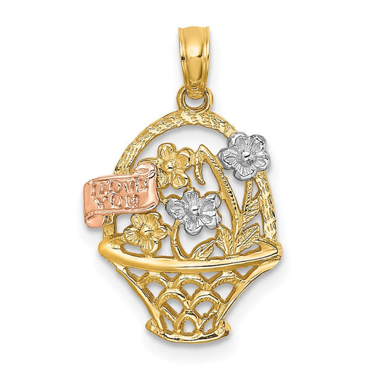 Gold Polished Flower Pendants