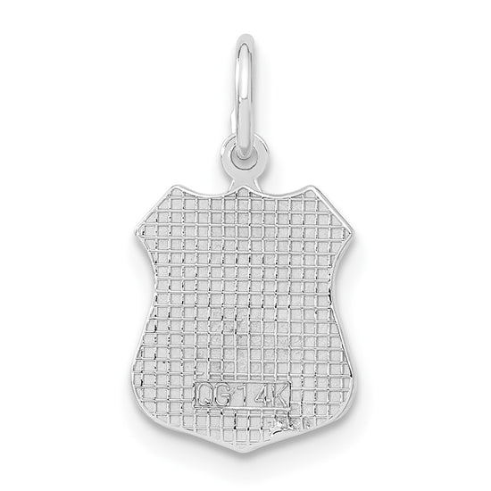 14k White Gold POLICE Badge Charm