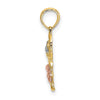 14k Two-tone with White Rhodium Flowers Charm