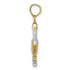 14K with White Rhodium 3-D Small Standing Pelican Charm