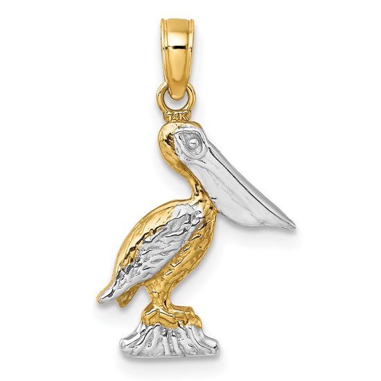 Gold Polished Pelican Pendants