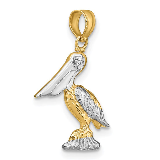 Gold Polished Pelican Pendants