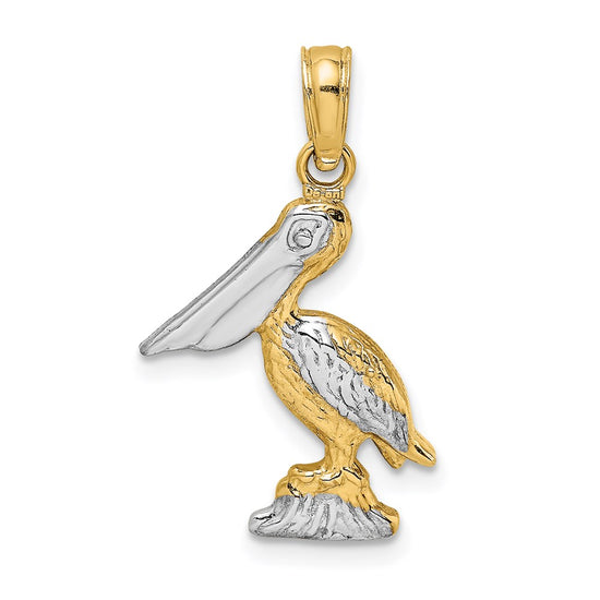 Gold Polished Pelican Pendants