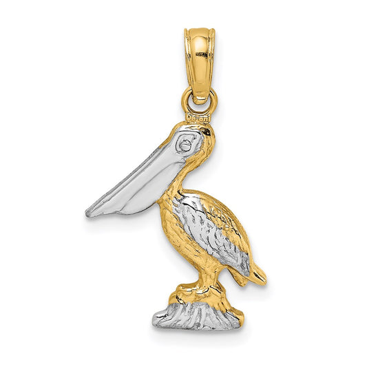 Gold Polished Pelican Pendants