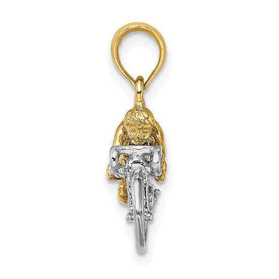 14K Two-Tone 3-D Bicycle With Rider Charm
