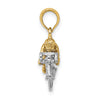 14K Two-Tone 3-D Bicycle With Rider Charm