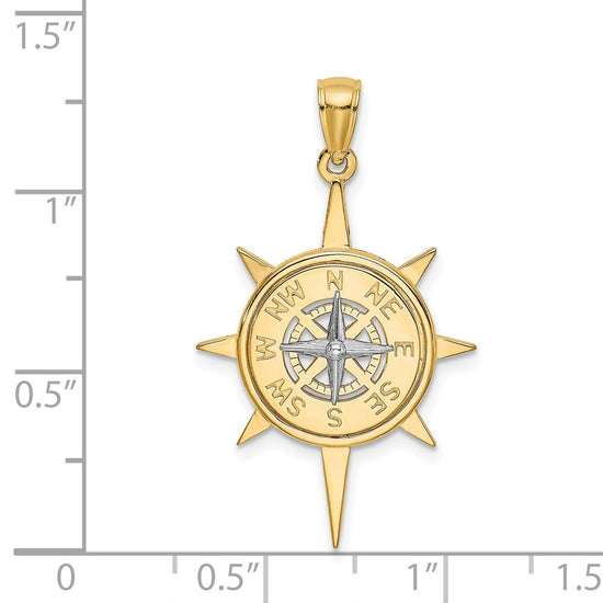 Gold Polished Compass Pendants