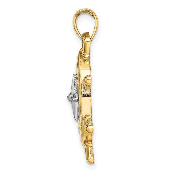 Gold Polished Compass Pendants