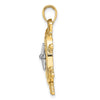 14K Two-tone Ships Wheel with Nautical Compass Charm
