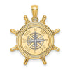14K Two-tone Ships Wheel with Nautical Compass Charm