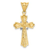 14K Two-Tone Polished -X- Center Design Cross Charm