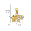 14k and White Rhodium Small Elephant Charm