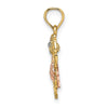 14k Two-tone with White Rhodium Mother and Baby with Flowers In Heart Charm