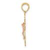 14K Two-Tone Crucifix with Scallop Trim Charm