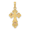 14K Two-Tone Crucifix with Scallop Trim Charm