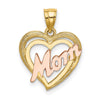 14k Two-Tone MOM Heart Charm