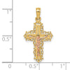 14K Two-Tone Crucifix with Lace Trim Charm