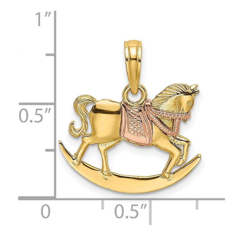 14k Two-Tone Rocking Horse with Saddle Charm