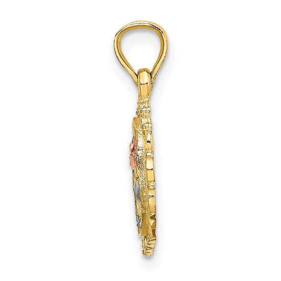 Gold Polished Flower Pendants