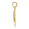 14k Two-tone with White Rhodium MOM in Heart with Flower Charm
