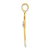 14k Two-Tone Textured Cross with Heart Charm
