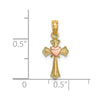 14k Two-Tone Cross with Heart Charm