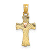 14k Two-Tone Heart In Cross Charm