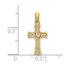 14k Two-Tone Heart In Cross Charm