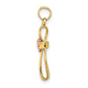 14k Two-Tone Twisted Cross with Flower Charm