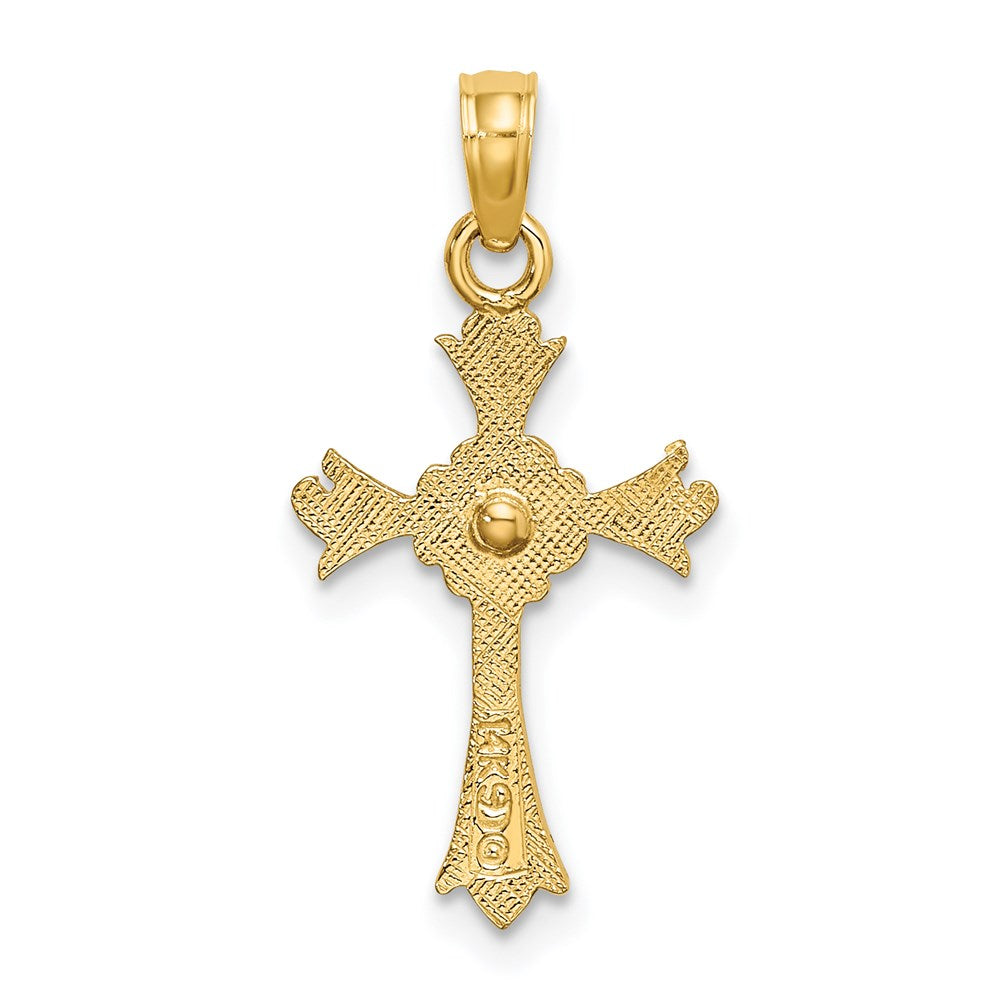 14k Two-Tone Cross with Heart Charm