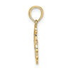 14k Two-Tone Cut-out Teddy Bear with Bow Tie Charm