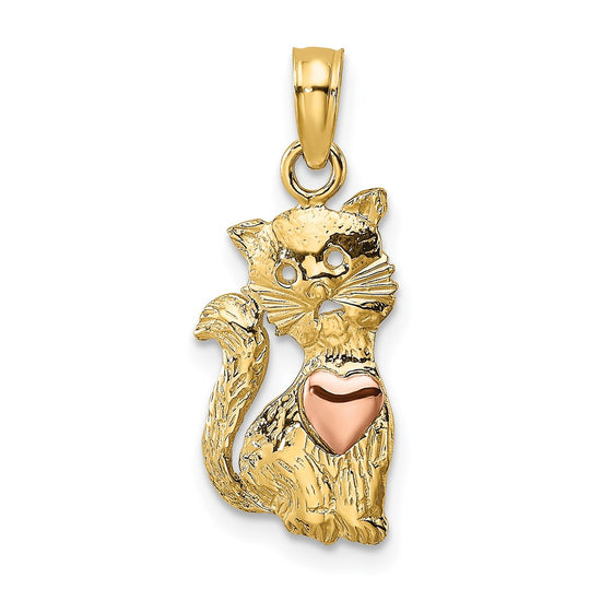 Gold Polished Cat Pendants