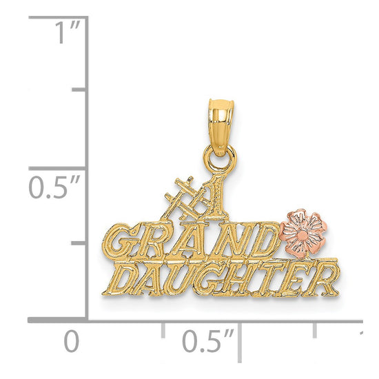 14k Two-Tone #1 GRANDDAUGHTER with Flowers Charm