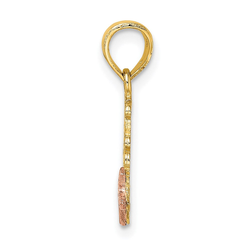 14K Two-Tone JESUS LOVES ME with Cross Charm