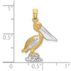 14K with White Rhodium Standing Pelican Charm