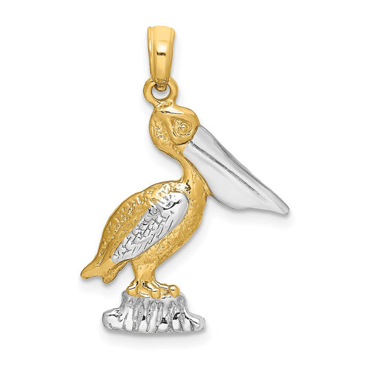 Gold Polished Pelican Pendants