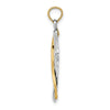 14K with White Rhodium Cross with Drape Charm