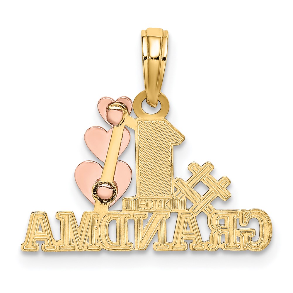 Gold # 1 Grandma with 3 Hearts Pendant