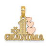 Gold # 1 Grandma with 3 Hearts Pendant
