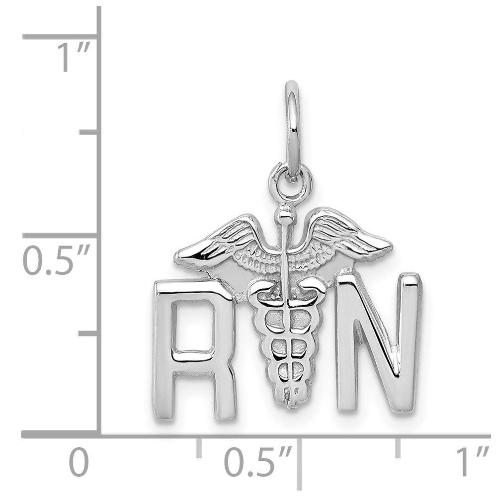 14k White Gold RN Registered Nurse Charm