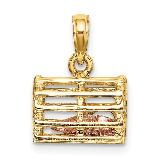 Gold Polished Lobster Trap Pendants