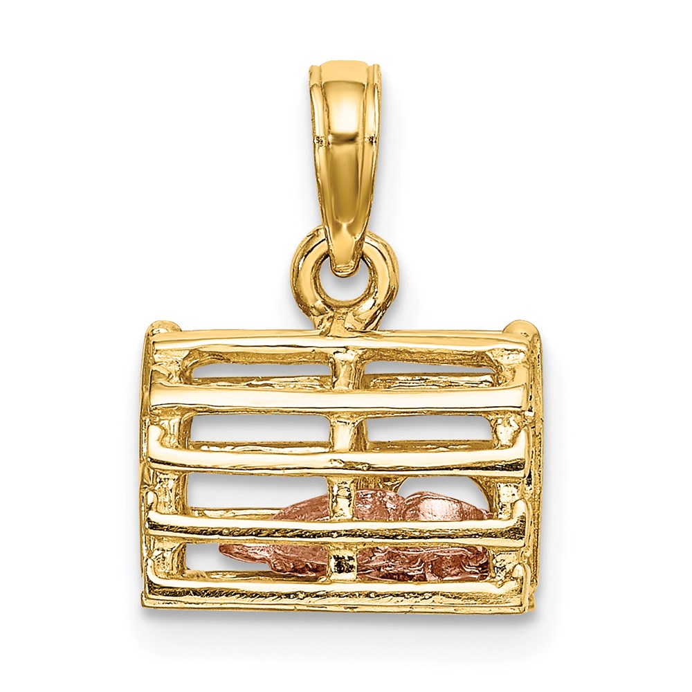 Gold Polished Lobster Trap Pendants