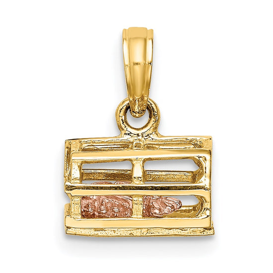 Gold Polished Lobster Trap Pendants