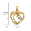 14k and White Rhodium RN Inside Double Hearts Charm