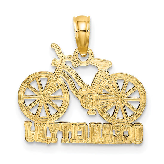 14k with White Rhodium OCEAN CITY NJ Bicycle Charm