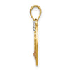 14k Two-tone with White Rhodium #1 DAUGHTER Heart Charm