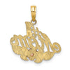 14k Two-tone with White Rhodium #1 MOM with Flower Charm